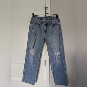 Old Navy Mid-Rise Boyfriend Loose Women's Blue Jeans